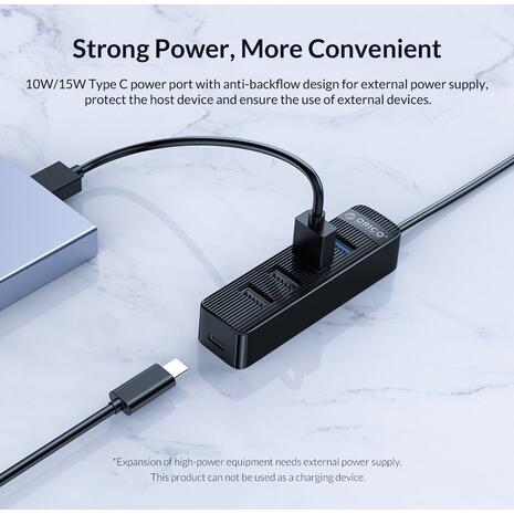 USB Hub ORICO TWU32-4A, 1x USB Type-C, 4x USB ports, μαύρο